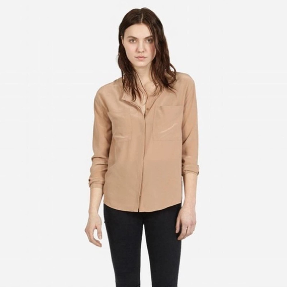 Everlane The Silk Pocket Blouse Top Medium